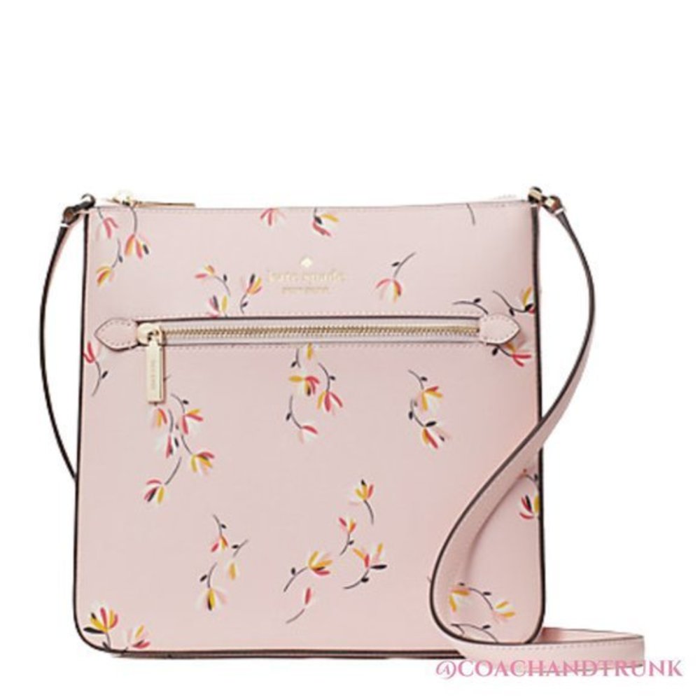 kate spade Sadie North South Crossbody Bag Pink Multi Floral Print with Wallet - Picture 2 of 12